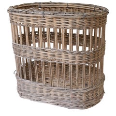 Antique French Harvest Basket on Castors