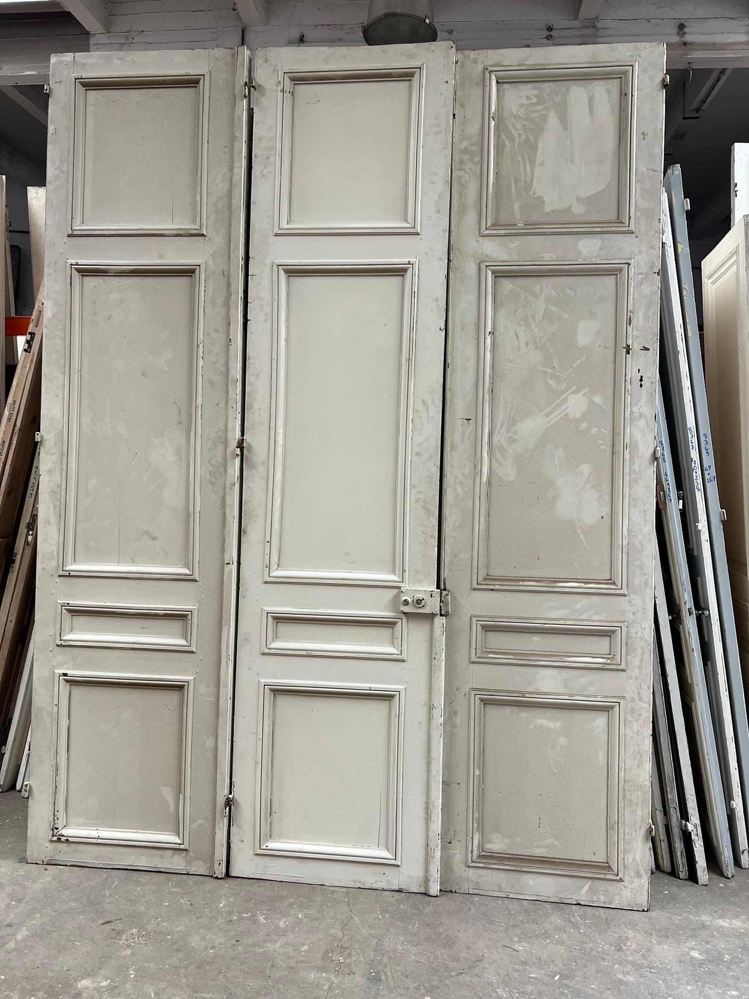 Antique French Haussmannian Trittico di porte, inizio XX secolo In condizioni buone in vendita a TOURCOING, FR