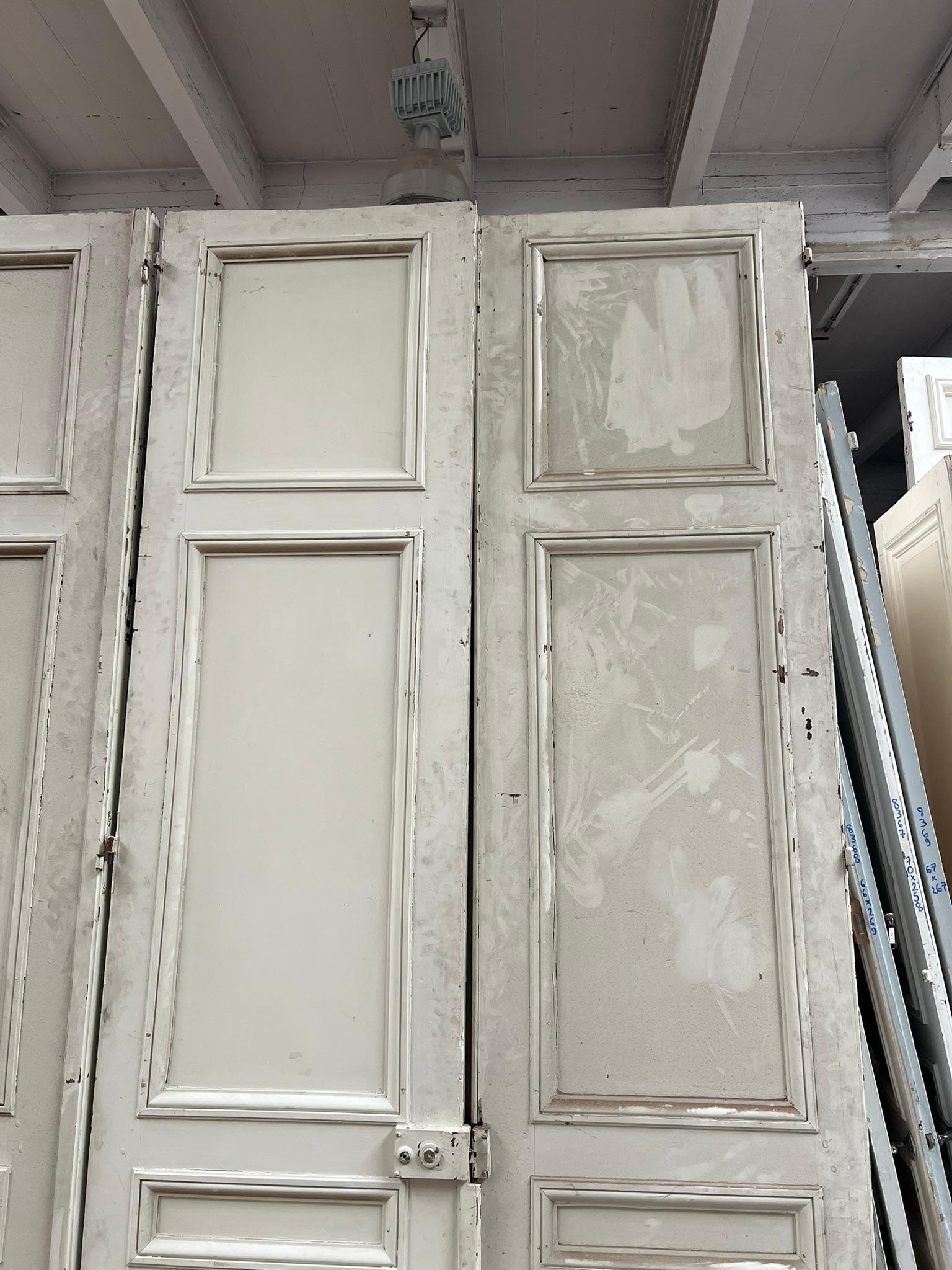 Legno Antique French Haussmannian Trittico di porte, inizio XX secolo in vendita