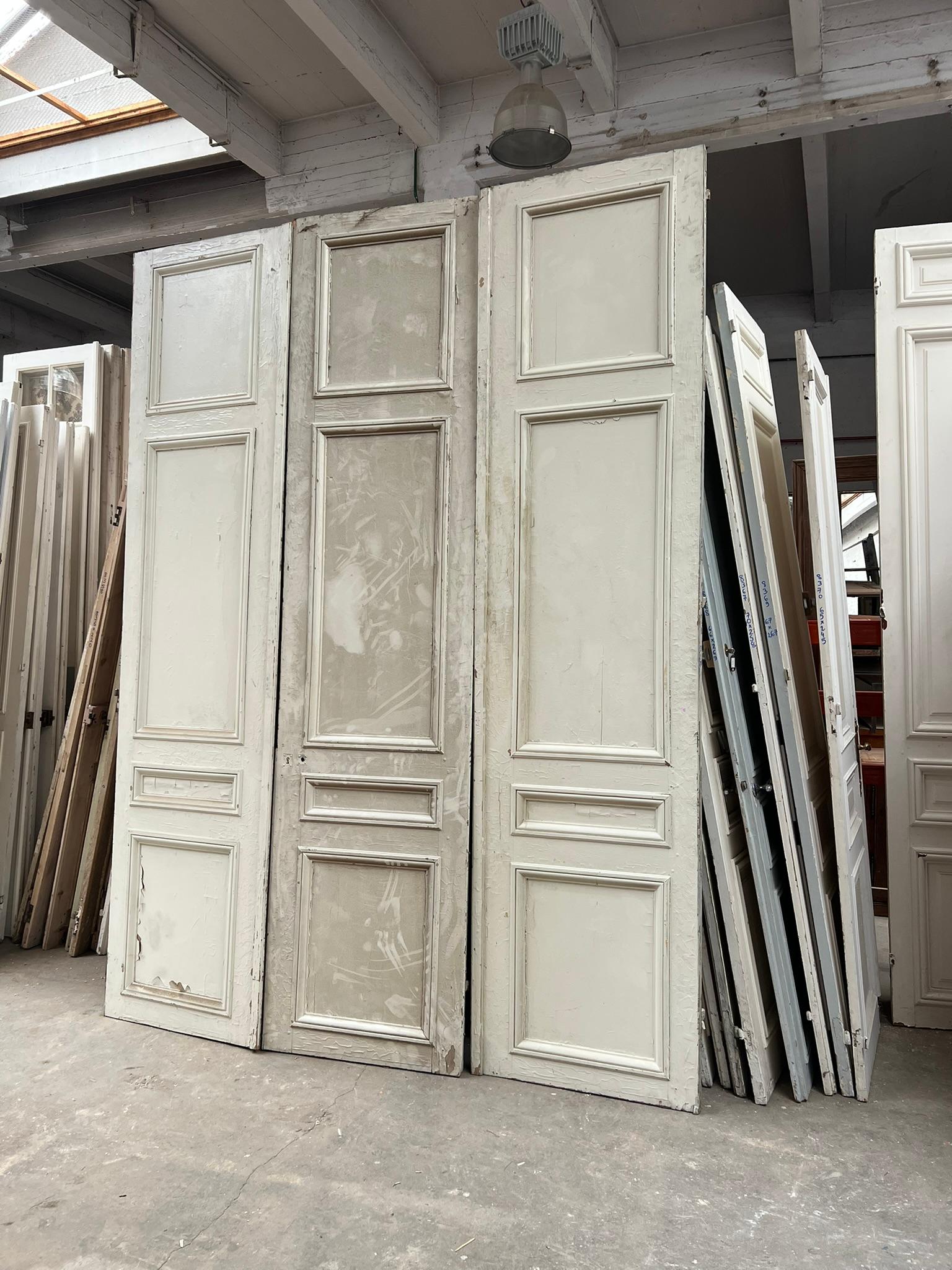 Antique French Haussmannian Trittico di porte, inizio XX secolo in vendita 1