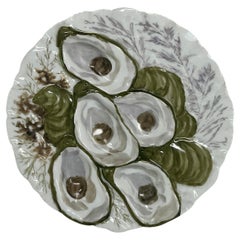 Ancienne pièce française "Haviland & Co". Assiette à huîtres en porcelaine de Limoges à motif de dinde
