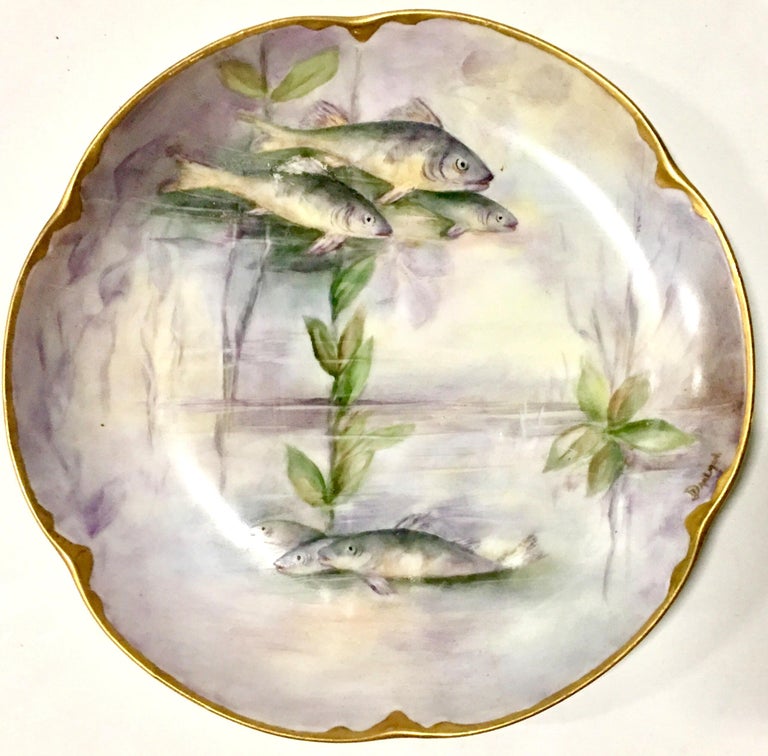 Antique French Haviland Limoge and JHR Bavaria Porcelain Fish Service