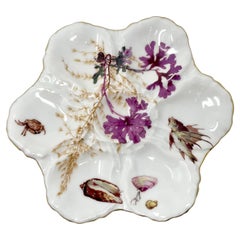 Antique French "Haviland Limoges" Porcelain Sea Life Oyster Plate, Circa 1900