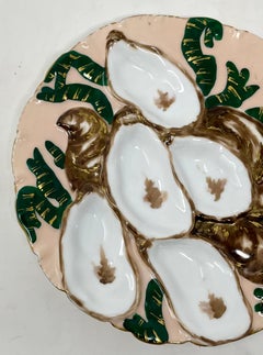 Antique French Haviland Limoges Porcelain Turkey Pattern Oyster Plate Circa 1880