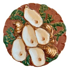 Antique French Haviland Limoges Porcelain Turkey Pattern Oyster Plate Circa 1880