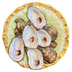 Antique French "H&Co" Limoges Porcelain Turkey Pattern Oyster Plate, Circa 1886.