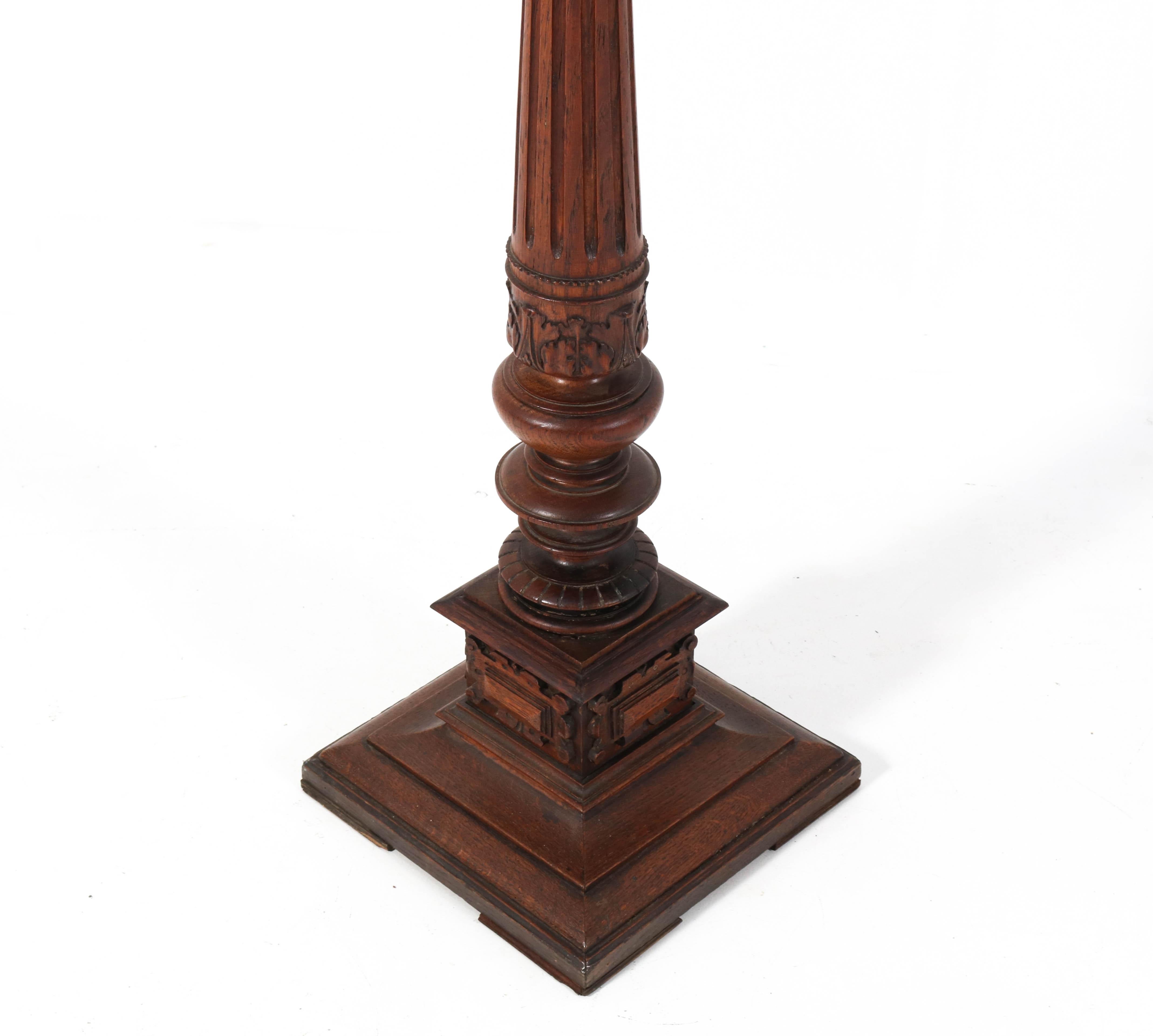 Antique French Henri II Oak Carved Pedestal Table, 1900s For Sale 2