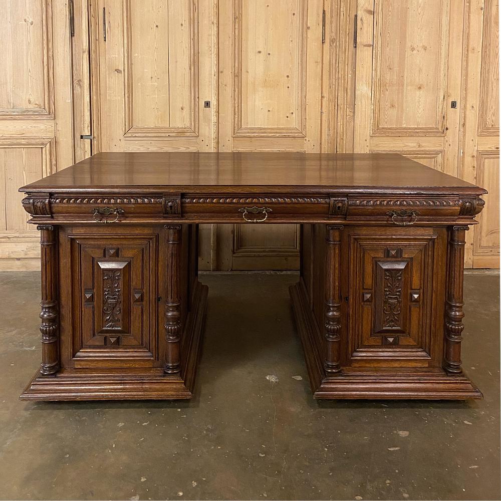 Antique French Henri II Partner's Desk 8