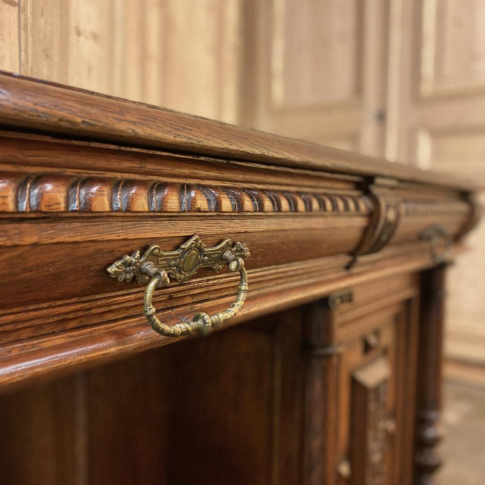 Brass Antique French Henri II Partner's Desk