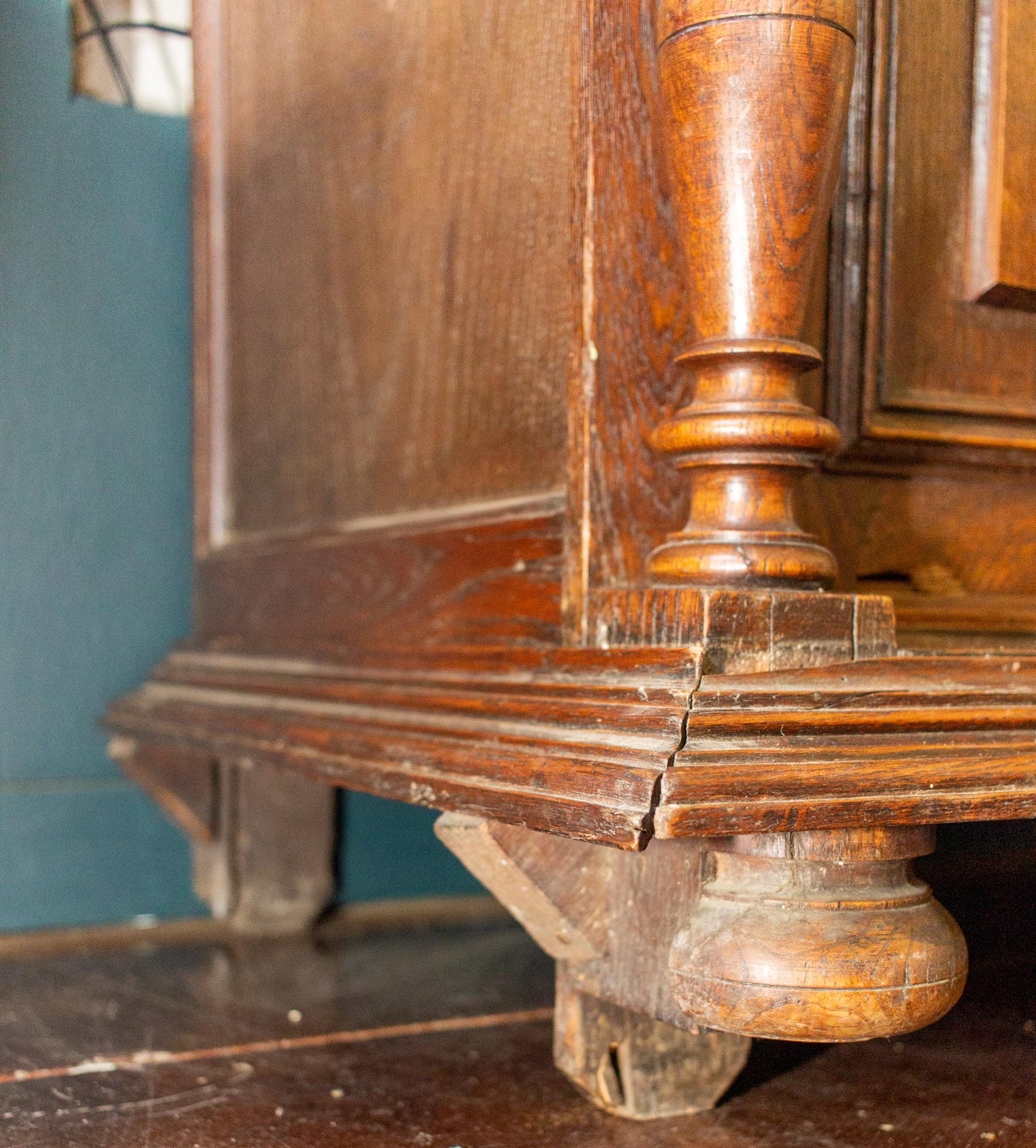 Antique French Henri II Style Oak Carved Buffet with Carved Bow Detail For Sale 10