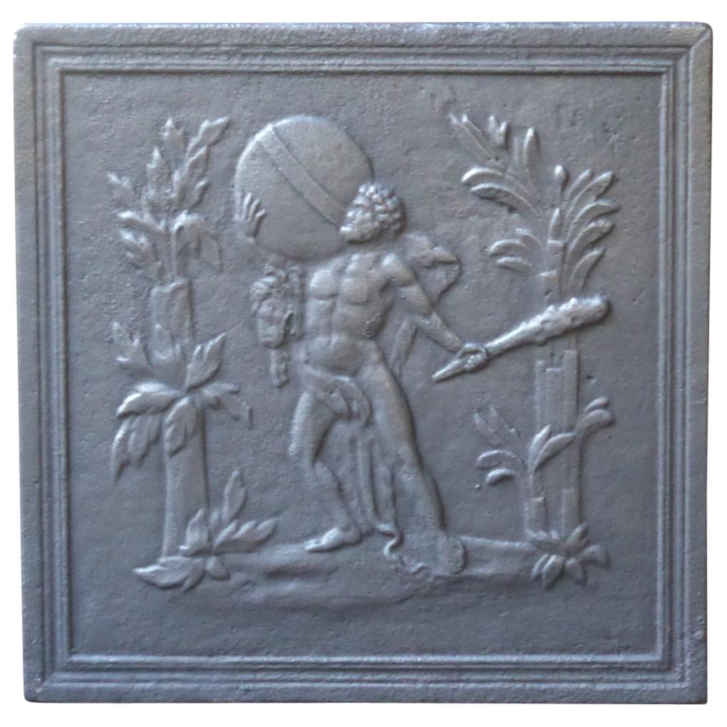 Antique French 'Hercules and Heaven' Fireback, 18th-19th Century