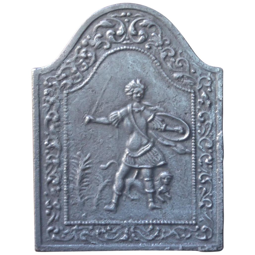 Antique French 'Hercules and the Lion' Fireback