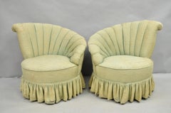 Antique French Hollywood Regency Asymmetrical Sculptural Club Chairs - a Pair