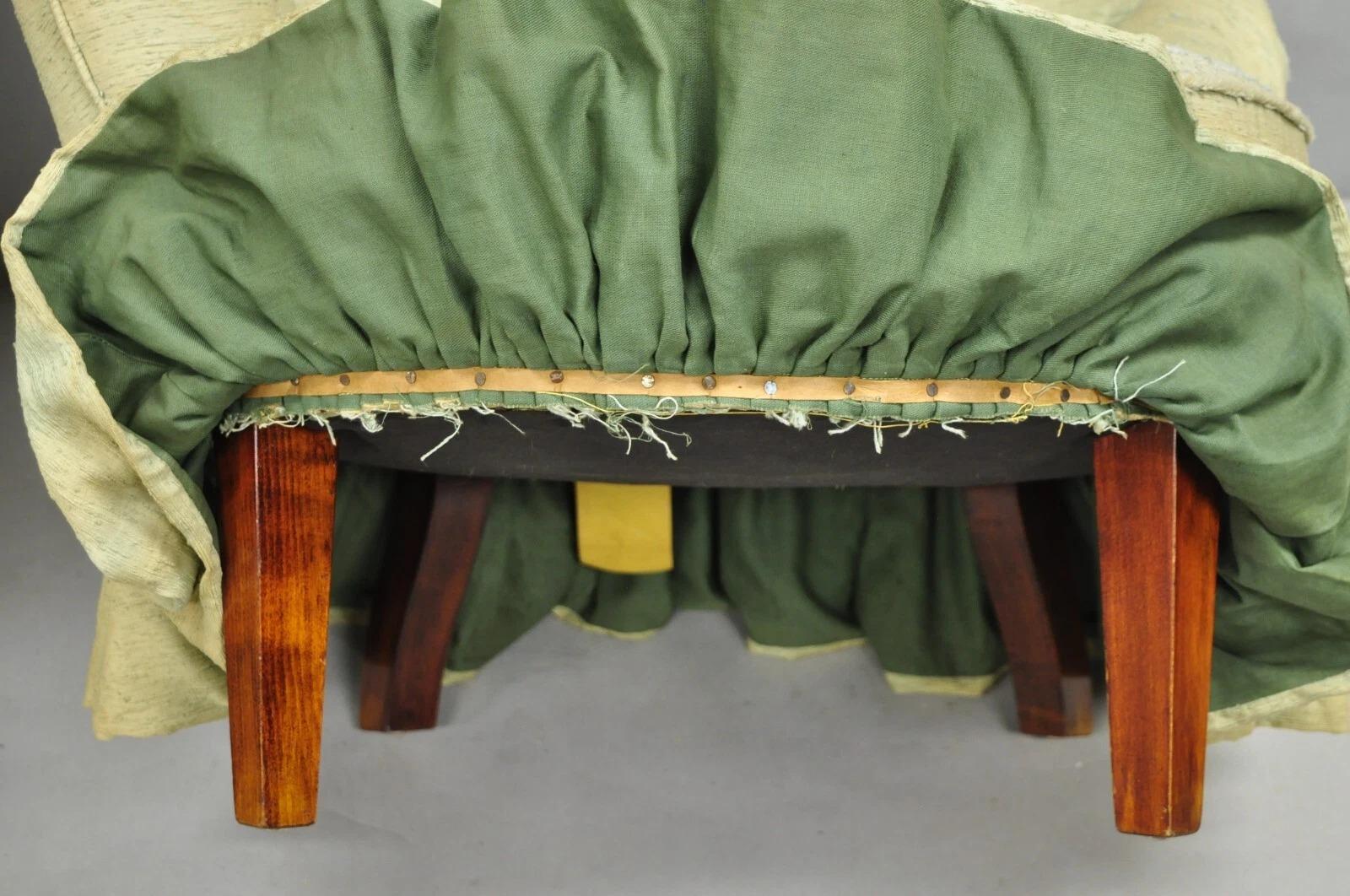 Antique French Hollywood Regency Asymmetrical Sculptural Club Chairs - a Pair In Good Condition For Sale In Philadelphia, PA