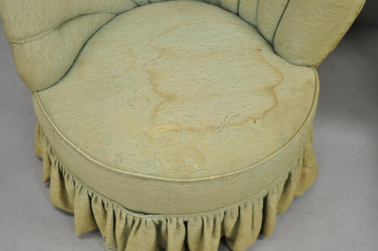 20th Century Antique French Hollywood Regency Asymmetrical Sculptural Club Chairs - a Pair For Sale