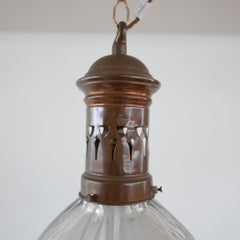 Antique French Holophane Pendant Light