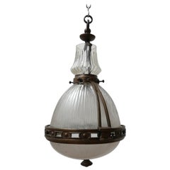 Antique French Holophane Pendant Light