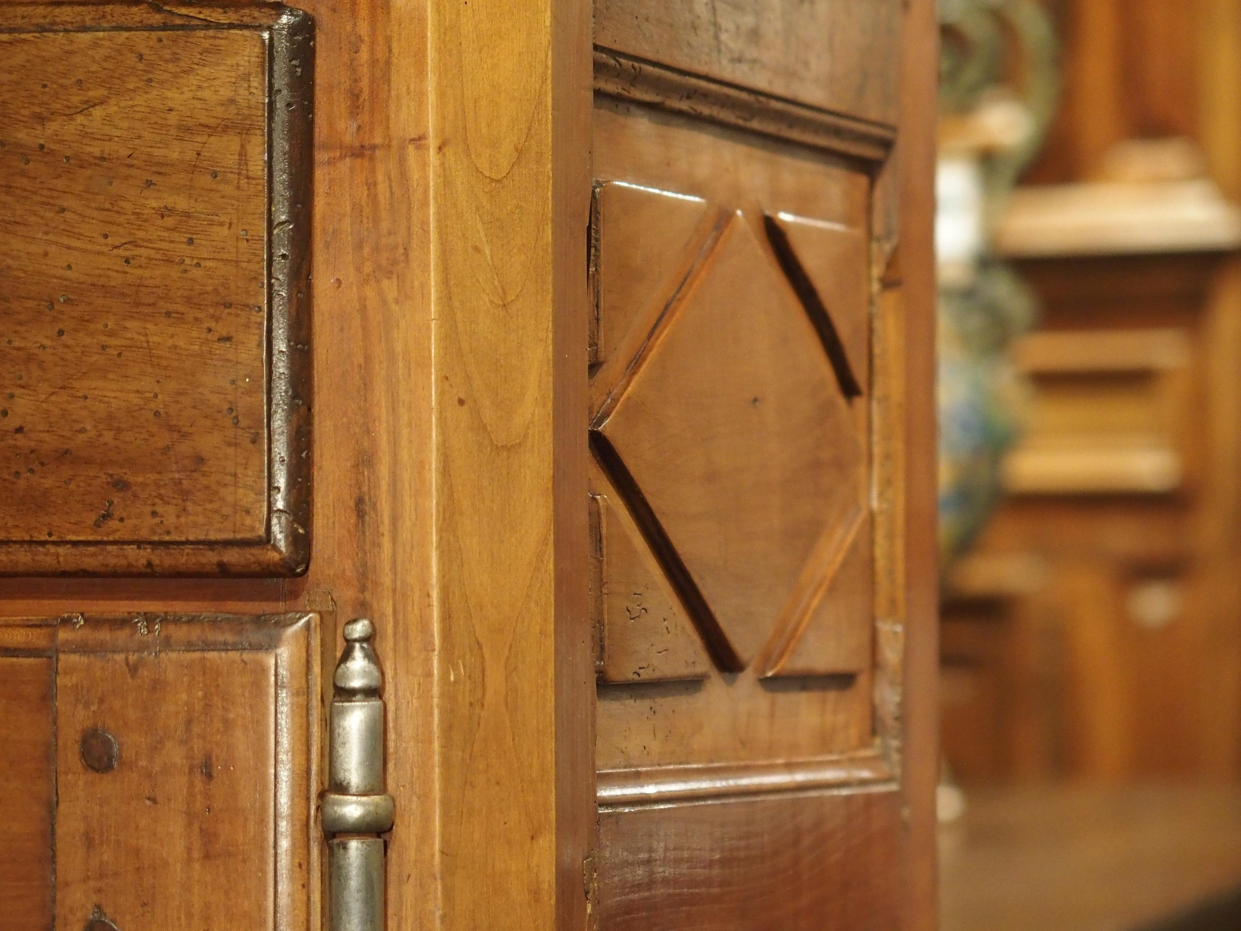 Antique French Homme Debout Cabinet in Carved Cherrywood, 19th Century 11