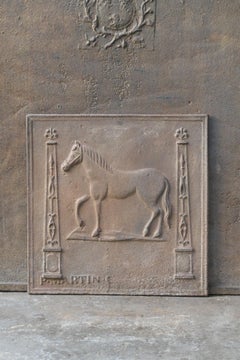 Antique French 'Horse' Fireback / Backsplash, 19th Century