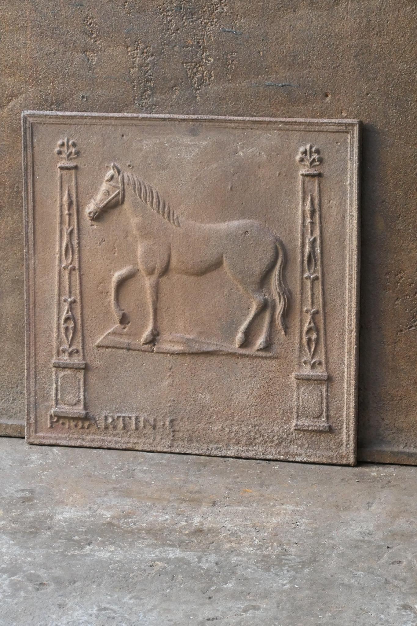Antiker französischer „Horse“-Kaminschirm/Rückenplash aus dem 19. Jahrhundert (Französisch) im Angebot