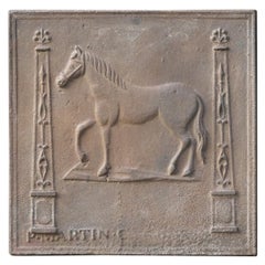 Antique French 'Horse' Fireback / Backsplash, 19th Century