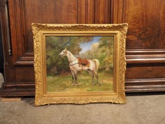 Antique French Horse Portrait of Elysée, Dated 1905