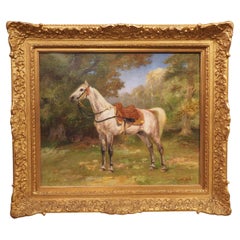 Antique French Horse Portrait of Elysée, Dated 1905