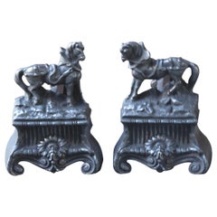 Antique French 'Horses' Andirons, 19th Century