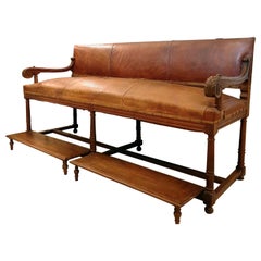 Antique French Hotel Entrance Sofa or Gentlemen’s Shoe Shine Bench, circa 1900