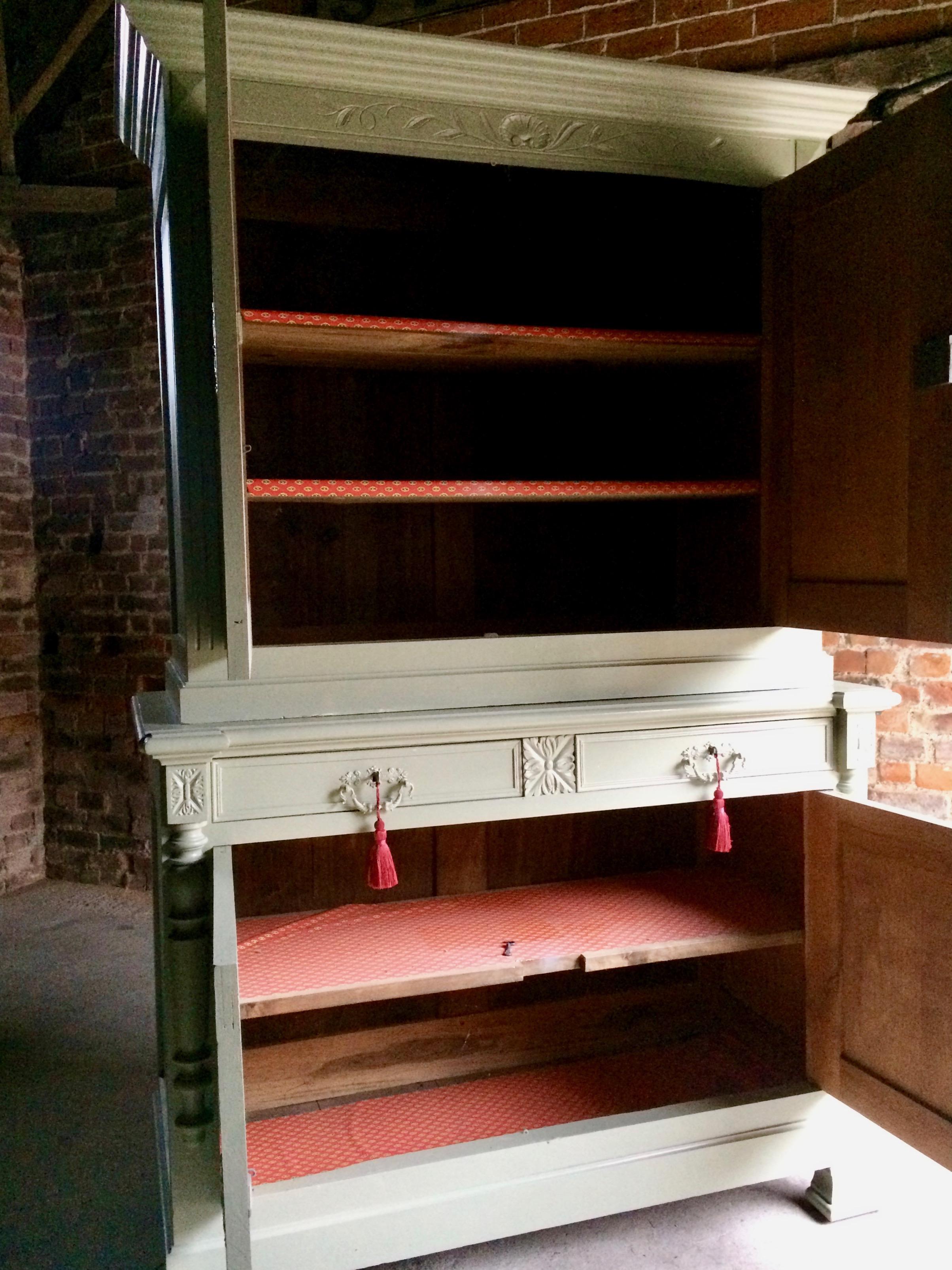 Late 19th Century Antique French Housekeepers Cupboard Buffet Linen Press Victorian 19th Century