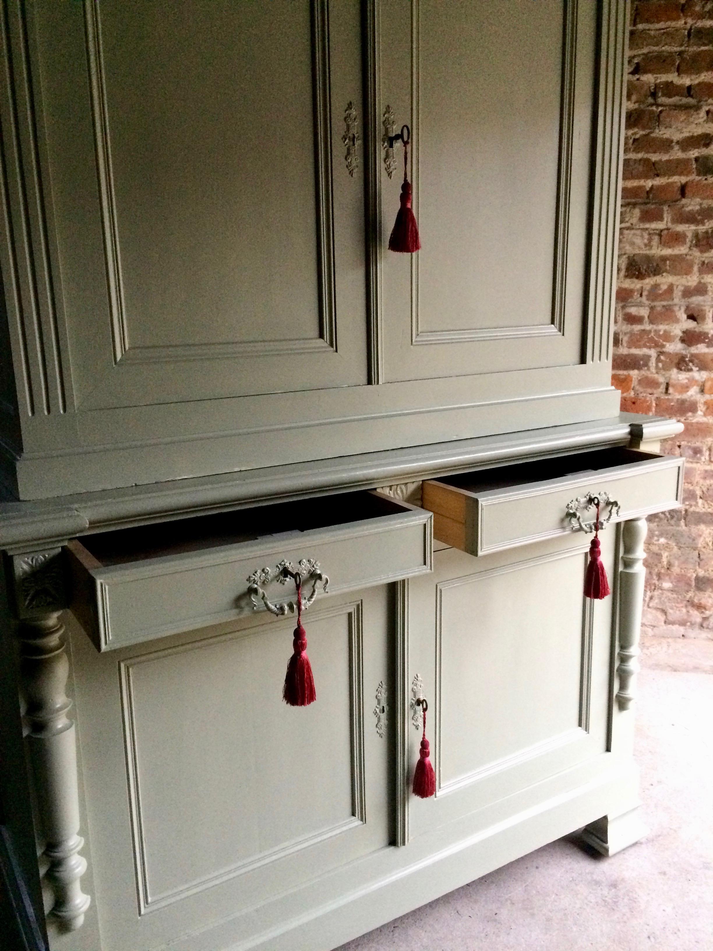 Oak Antique French Housekeepers Cupboard Buffet Linen Press Victorian 19th Century