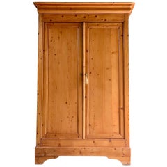 Antique French Housekeepers Cupboard Stripped Pine Two-Door, circa 1890
