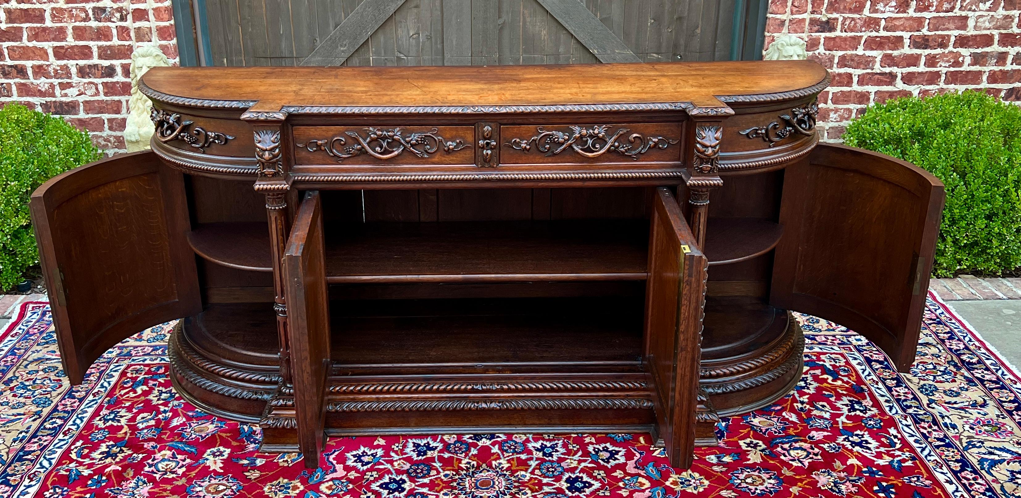 Antique French Hunt Sideboard Buffet Server Renaissance Revival Oak 19th Superb! 8