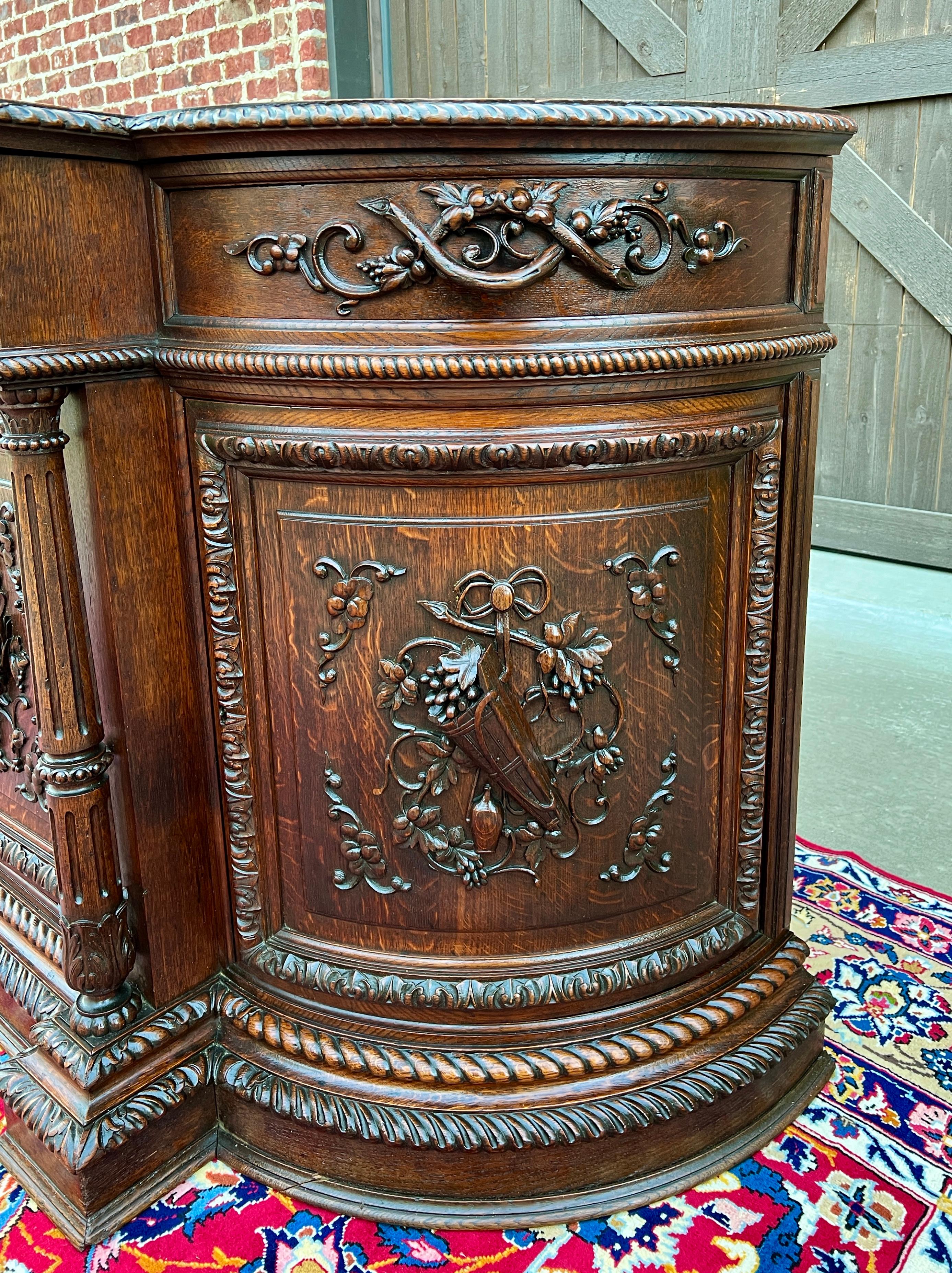 Antique French Hunt Sideboard Buffet Server Renaissance Revival Oak 19th Superb! 4