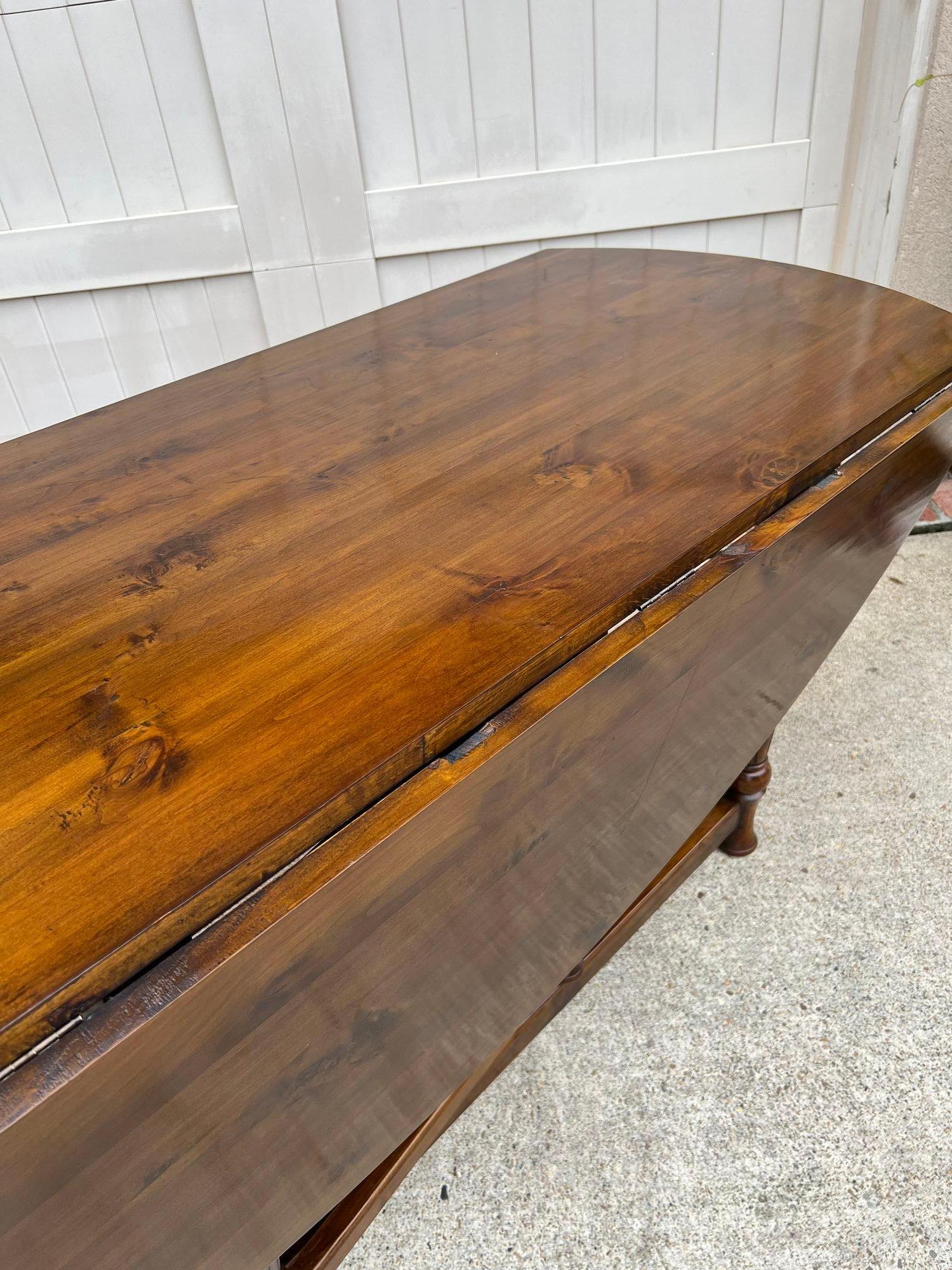 Antique French Hunt Wake Dining Table Drop Leaf Gate Leg Console Table c1920 9