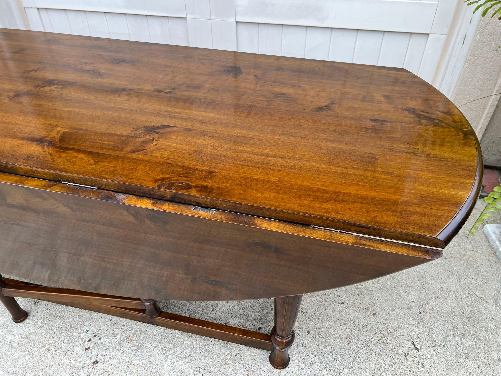 Antique French Hunt Wake Dining Table Drop Leaf Gate Leg Console Table c1920 10