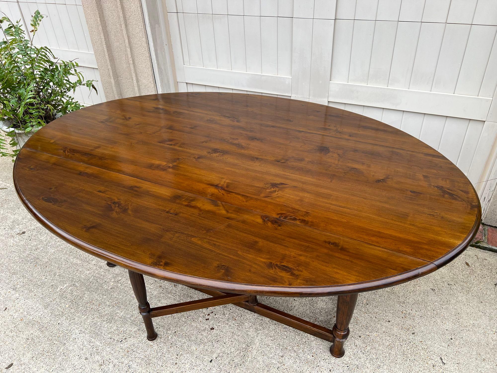 Antique French Hunt Wake Dining Table Drop Leaf Gate Leg Console Table c1920 1