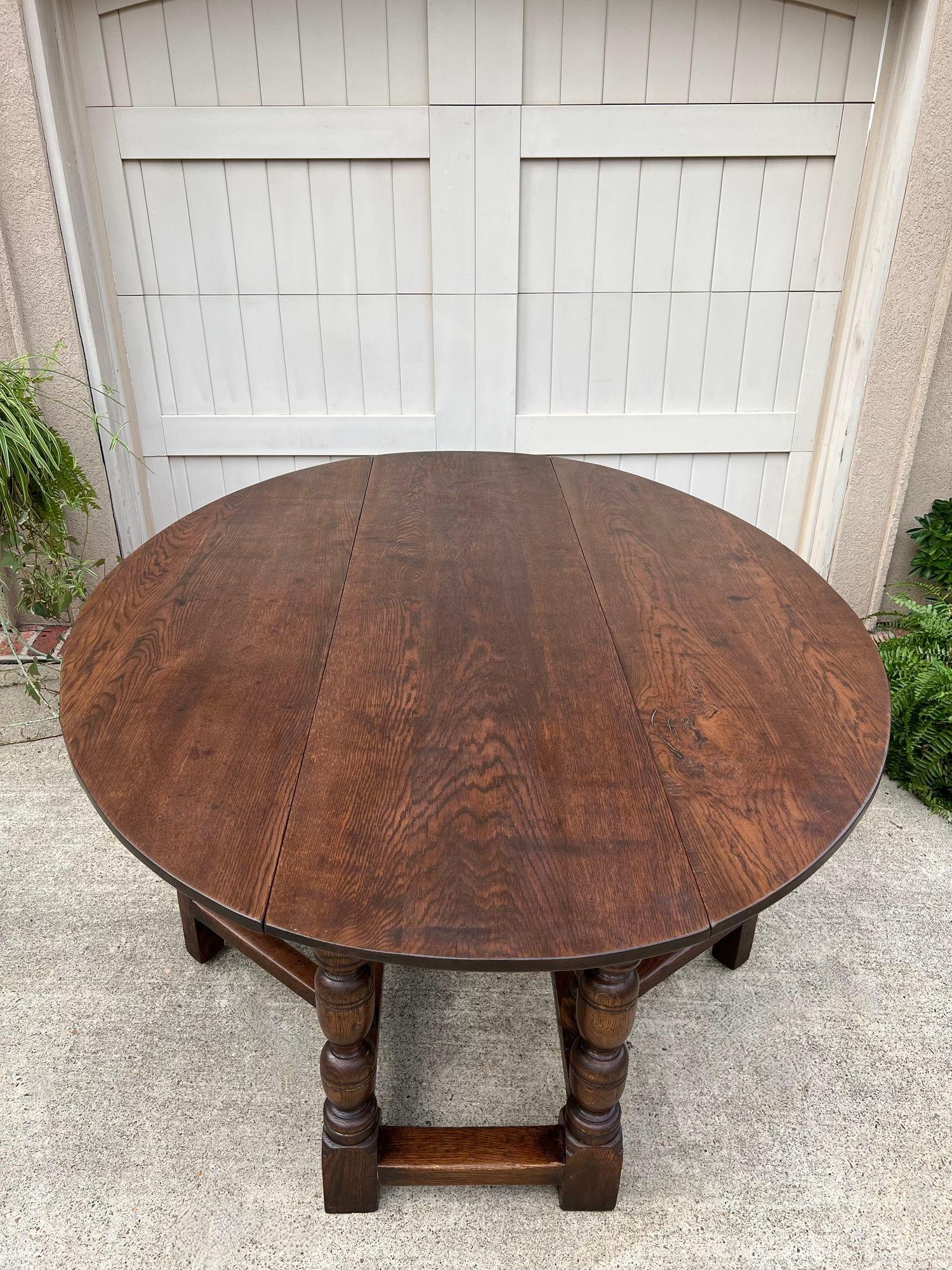 Baskingate Table Antique French Hunt Wake Dining Table Oak Drop Leaf Gate Leg HUGE ...