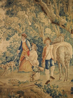 Antique French Hunting Scene Tapestry by the Manufacture D'Aubusson, Circa 1780