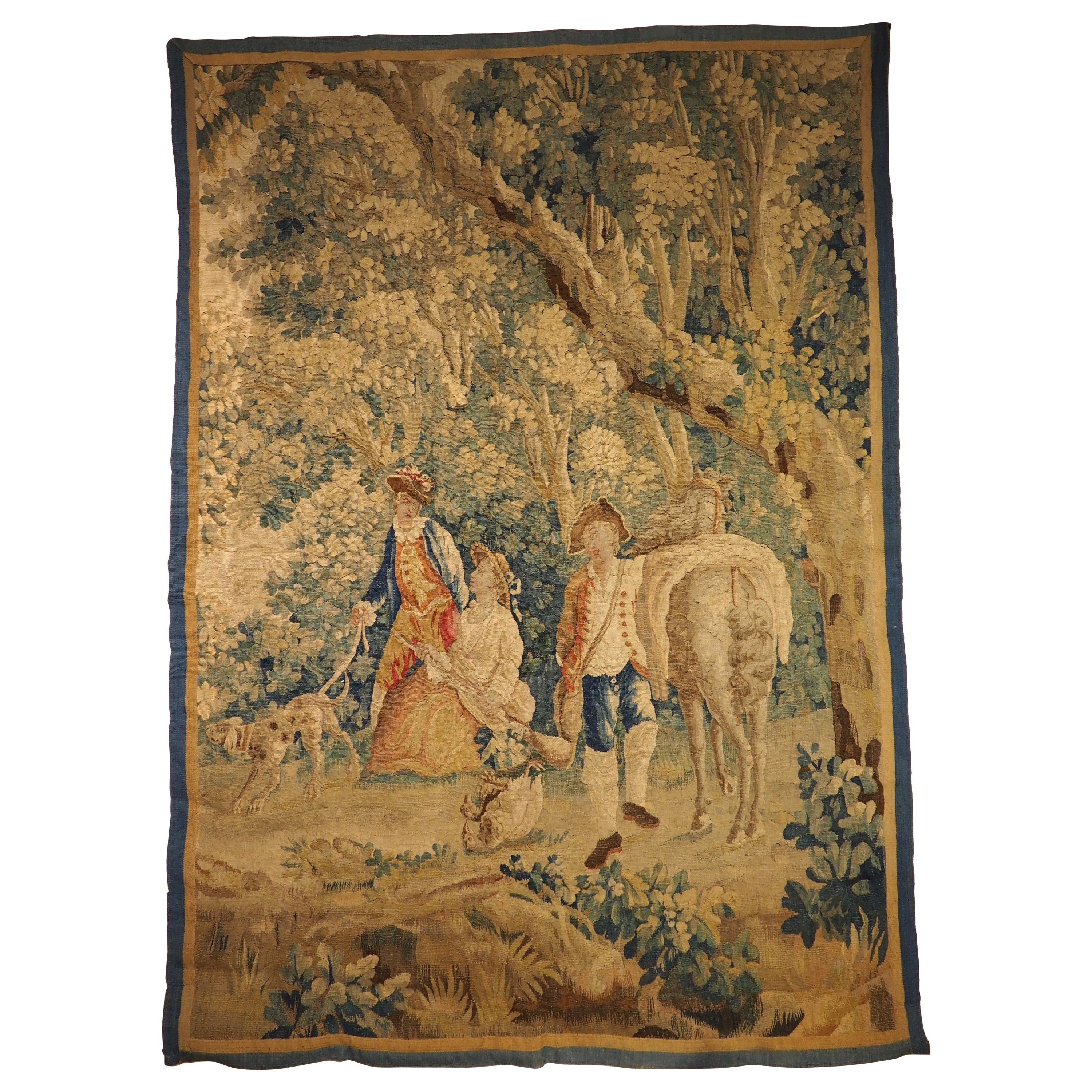 Antique French Hunting Scene Tapestry by the Manufacture D
Aubusson, Circa 1780