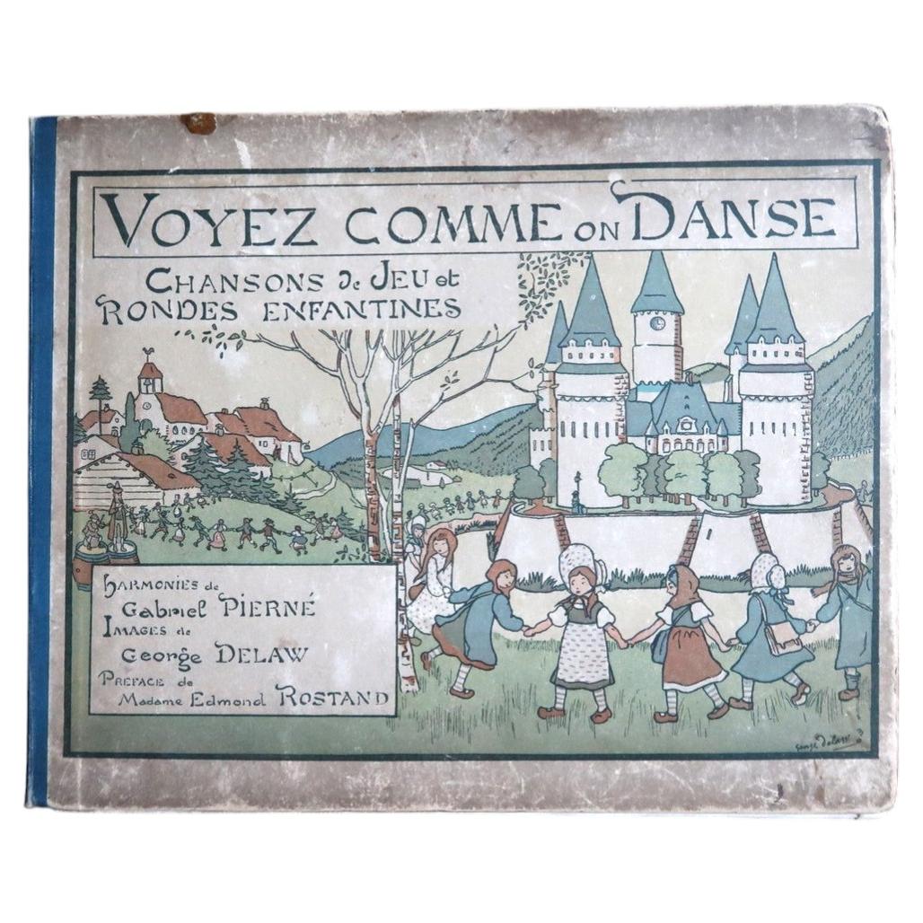 Antique French Illustrated Children's Music Book, Art Deco Style, ca. 1920 - 2C44