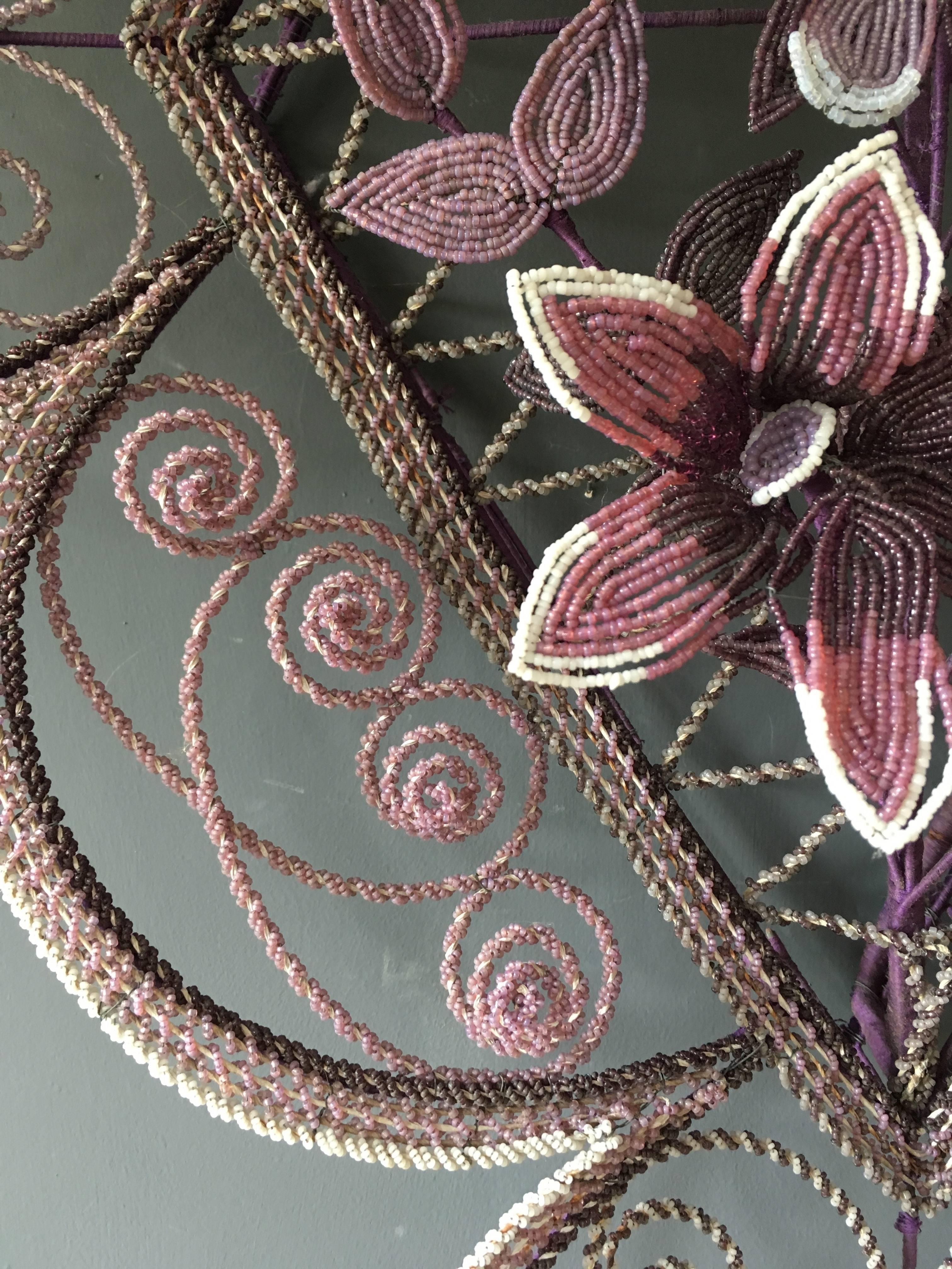 20th Century Antique French 'Immortelles' Glass Beaded Wreath, 1900s