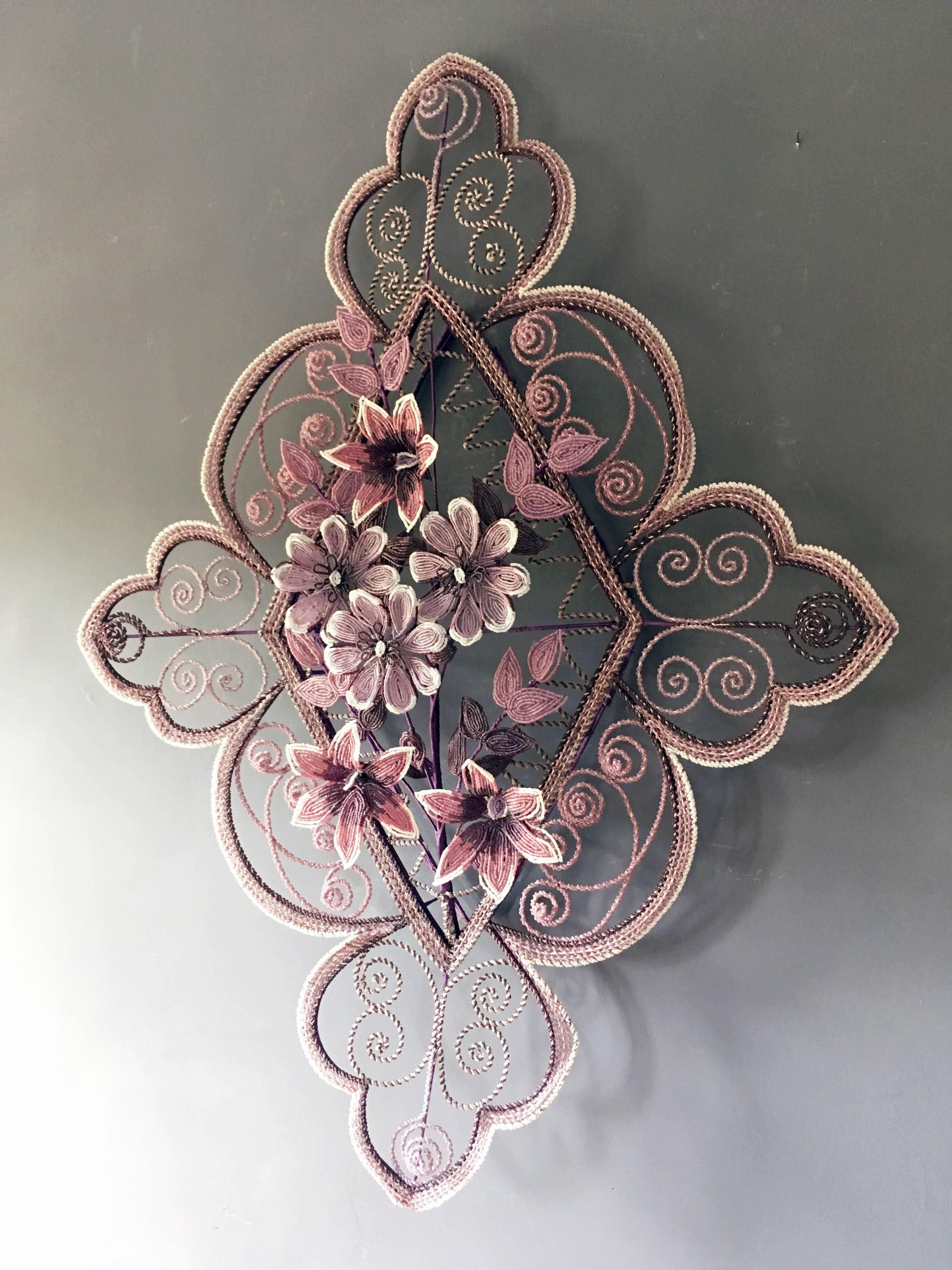 Antique French 'Immortelles' Glass Beaded Wreath, 1900s 1