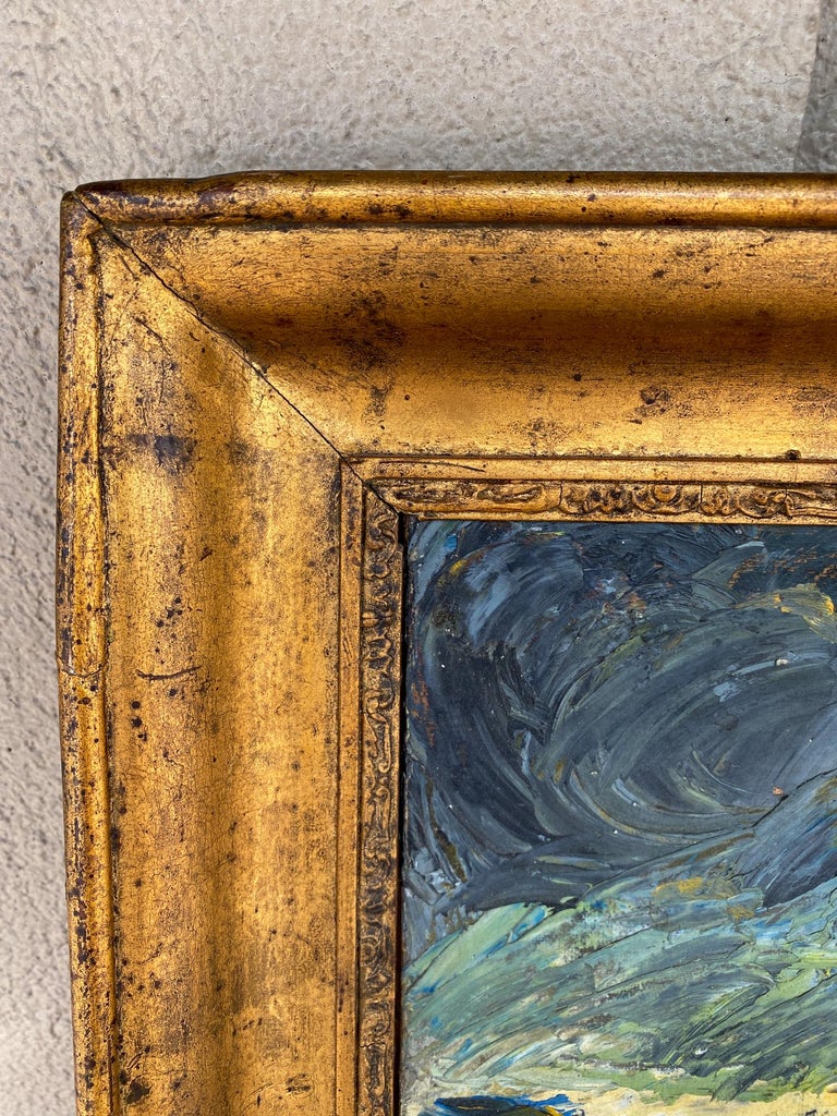 Antique French Impressionist Painting in Gilt Frame at 1stDibs