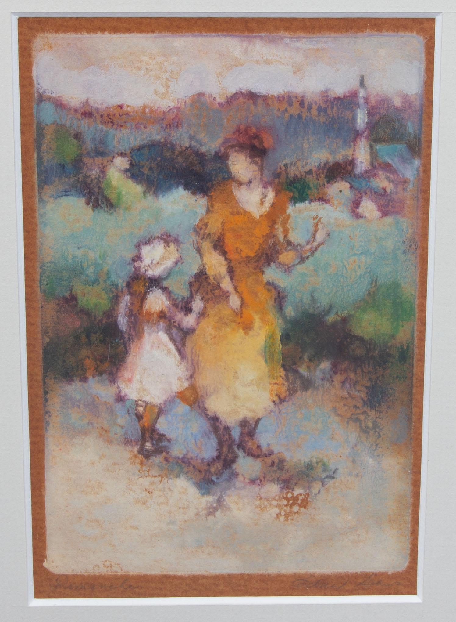 Antique French Impressionist Prints by Edna Gass a Pair In Good Condition In Rochester, NY