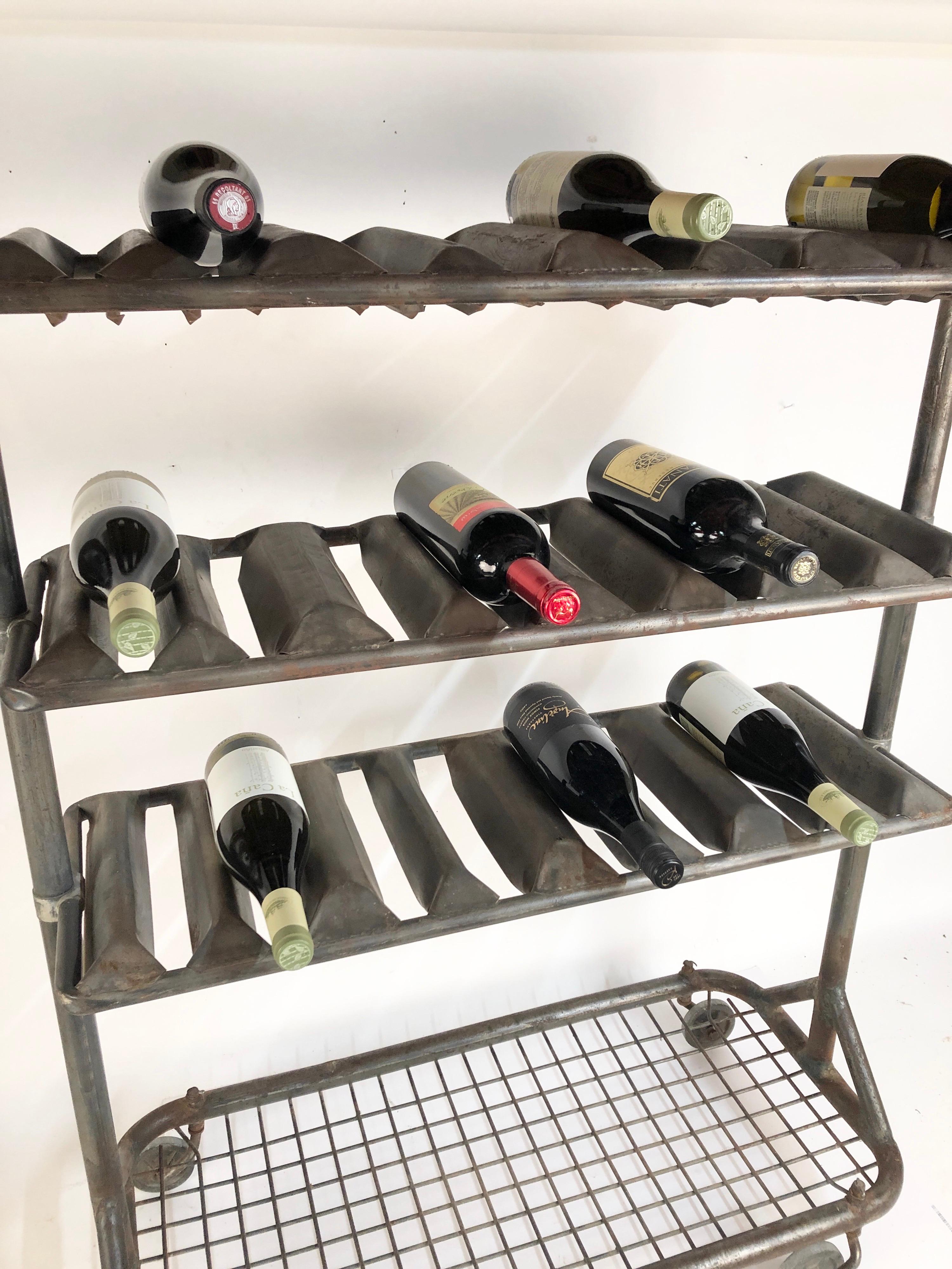Steel Antique French Industrial Drying Rack, circa 1930, Great for Wine or Display