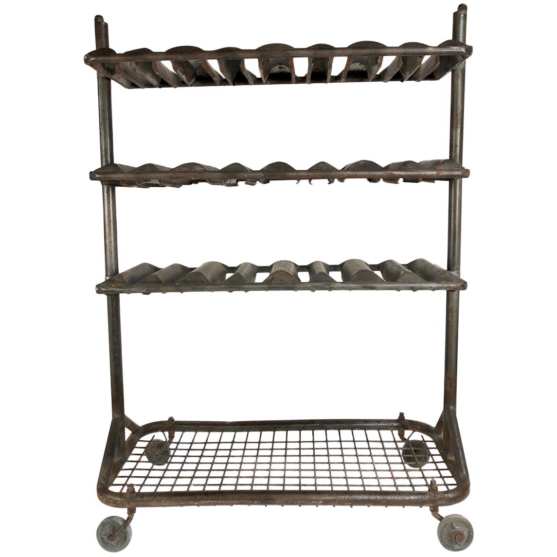 Antique French Industrial Drying Rack, circa 1930, Great for Wine or Display