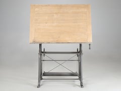 Antique French Industrial Mechanical Architect's Drafting Table in Cast Iron