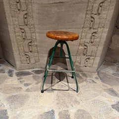 Antique French Industrial Metal Chair Drafting Stool