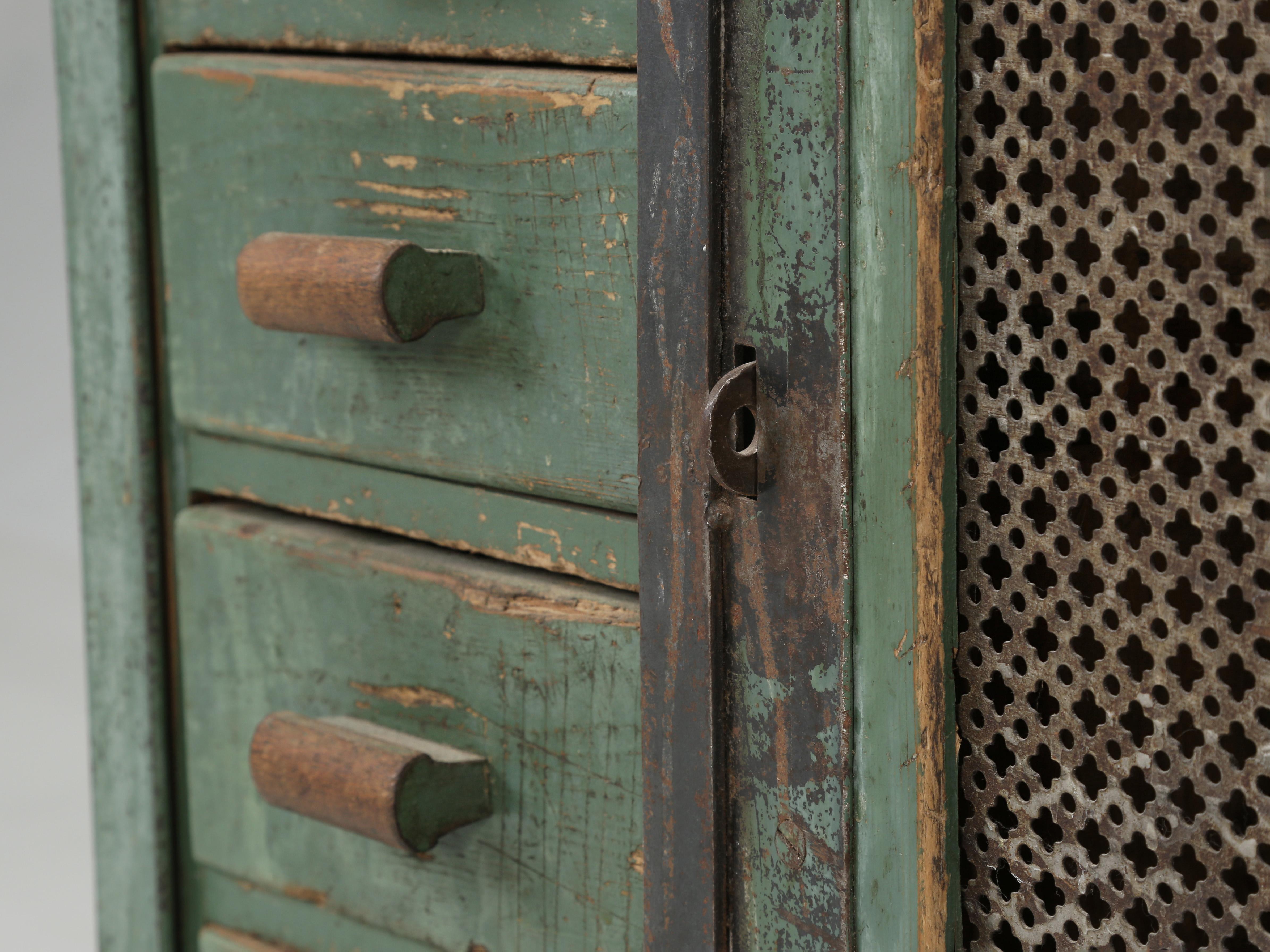 Antique French Industrial Painted Cabinet Converted to a Bathroom Vanity Sink 6